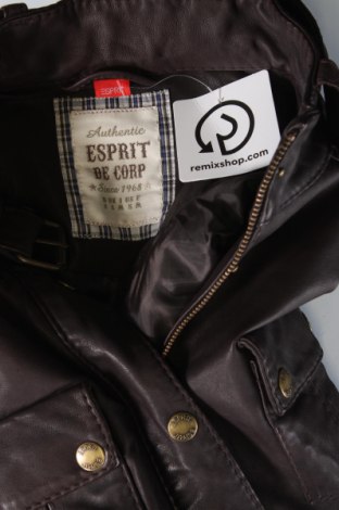 Γυναικείο δερμάτινο μπουφάν Esprit, Μέγεθος XS, Χρώμα Καφέ, Τιμή 56,94 €