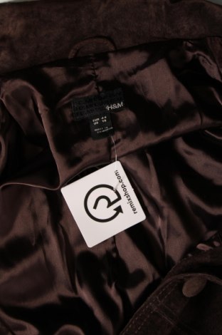 Дамско кожено яке H&M, Размер XL, Цвят Кафяв, Цена 48,15 лв.