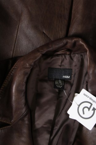 Дамско кожено яке H&M, Размер XL, Цвят Кафяв, Цена 107,00 лв.