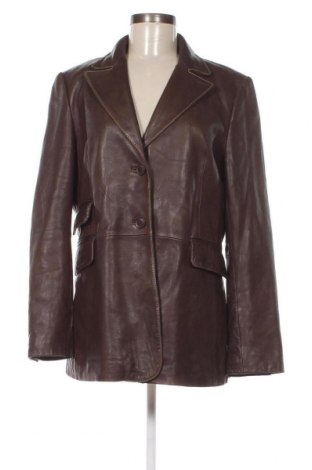 Дамско кожено яке H&M, Размер XL, Цвят Кафяв, Цена 74,90 лв.