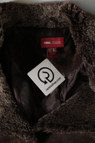 Дамско кожено яке H&M L.O.G.G., Размер M, Цвят Кафяв, Цена 90,95 лв.