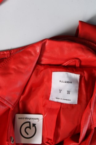 Γυναικείο δερμάτινο μπουφάν Pull&Bear, Μέγεθος S, Χρώμα Κόκκινο, Τιμή 18,19 €