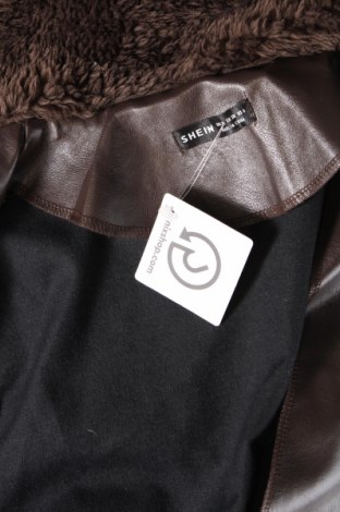 Γυναικείο δερμάτινο μπουφάν SHEIN, Μέγεθος M, Χρώμα Καφέ, Τιμή 19,70 €