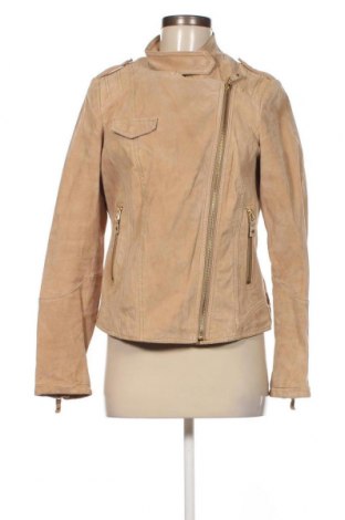 Damen Lederjacke Vintage, Größe M, Farbe Beige, Preis 37,23 €
