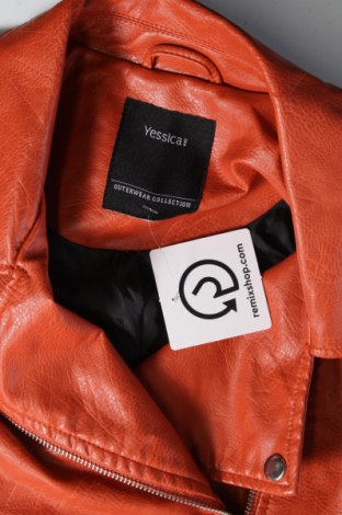 Γυναικείο δερμάτινο μπουφάν Yessica, Μέγεθος XL, Χρώμα Πορτοκαλί, Τιμή 30,31 €