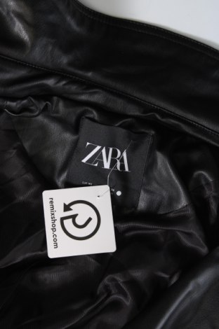 Γυναικείο δερμάτινο μπουφάν Zara, Μέγεθος XS, Χρώμα Μαύρο, Τιμή 43,48 €