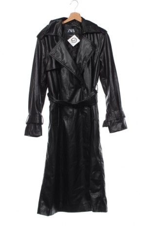 Дамско кожено яке Zara, Размер XS, Цвят Черен, Цена 85,01 лв.