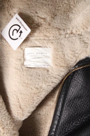 Γυναικείο δερμάτινο μπουφάν Zara, Μέγεθος L, Χρώμα Μαύρο, Τιμή 40,02 €
