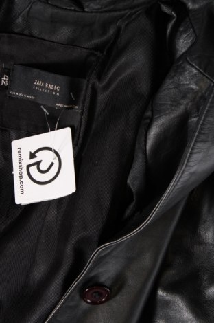 Γυναικείο δερμάτινο μπουφάν Zara, Μέγεθος L, Χρώμα Μαύρο, Τιμή 55,05 €