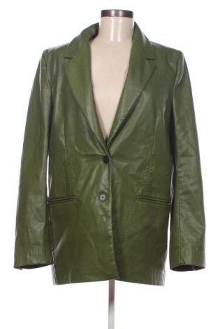 Дамско кожено яке Zara, Размер M, Цвят Зелен, Цена 41,00 лв.