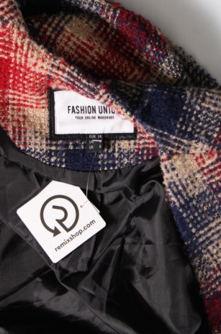 Γυναικείο παλτό Fashion Union, Μέγεθος XS, Χρώμα Πολύχρωμο, Τιμή 15,10 €