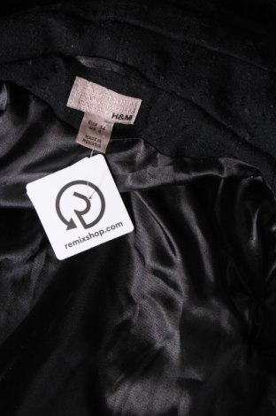 Dámský kabát  H&M, Velikost XS, Barva Černá, Cena  273,00 Kč