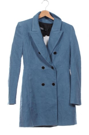 Дамско палто Zara, Размер XS, Цвят Син, Цена 81,29 лв.