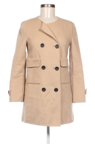 Дамско палто Zara, Размер XS, Цвят Бежов, Цена 27,88 лв.
