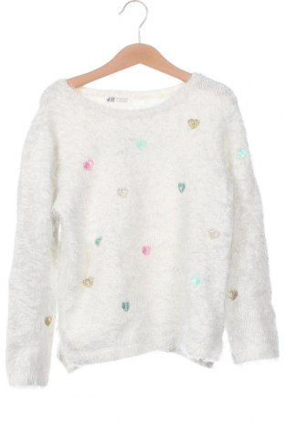 Детски пуловер H&M, Размер 6-7y/ 122-128 см, Цвят Бял, Цена 10,20 лв.