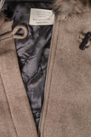 Детско палто Zara, Размер 11-12y/ 152-158 см, Цвят Кафяв, Цена 28,60 лв.