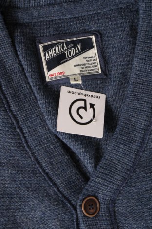 Jachetă tricotată de bărbați America Today, Mărime L, Culoare Albastru, Preț 48,65 Lei
