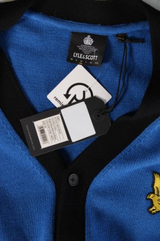 Jachetă tricotată de bărbați Lyle & Scott, Mărime M, Culoare Albastru, Preț 184,21 Lei