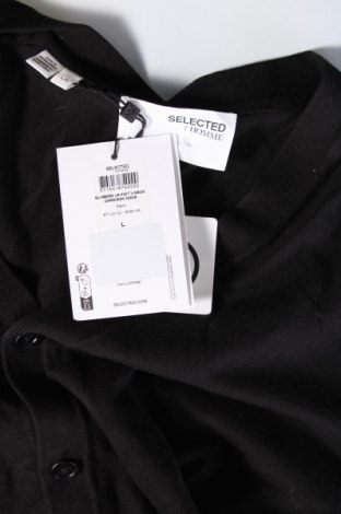Jachetă tricotată de bărbați Selected Homme, Mărime L, Culoare Negru, Preț 137,66 Lei