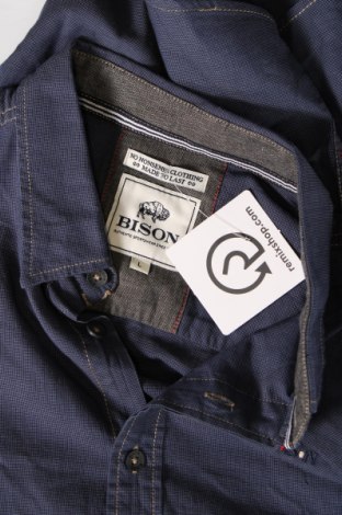 Ανδρικό πουκάμισο Bison, Μέγεθος L, Χρώμα Μπλέ, Τιμή 21,03 €