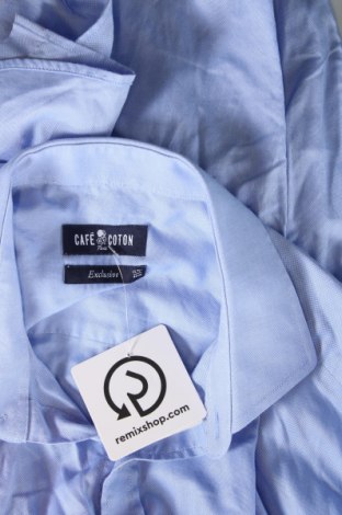 Herrenhemd Cafe Coton, Größe M, Farbe Blau, Preis 8,89 €