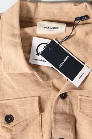 Cămașă de bărbați Jack & Jones PREMIUM, Mărime L, Culoare Bej, Preț 253,29 Lei