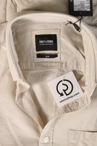 Мъжка риза Only & Sons, Размер M, Цвят Бежов, Цена 27,60 лв.