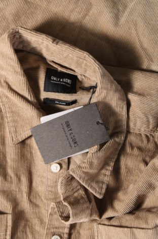 Ανδρικό πουκάμισο Only & Sons, Μέγεθος M, Χρώμα  Μπέζ, Τιμή 9,01 €