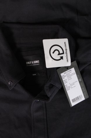 Ανδρικό πουκάμισο Only & Sons, Μέγεθος M, Χρώμα Μπλέ, Τιμή 22,52 €