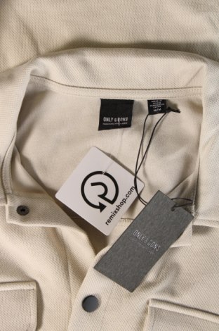 Ανδρικό πουκάμισο Only & Sons, Μέγεθος M, Χρώμα  Μπέζ, Τιμή 9,01 €