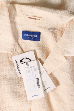Herrenhemd Originals By Jack & Jones, Größe L, Farbe Ecru, Preis € 19,85