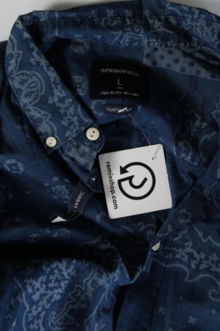 Ανδρικό πουκάμισο Springfield, Μέγεθος L, Χρώμα Μπλέ, Τιμή 17,86 €