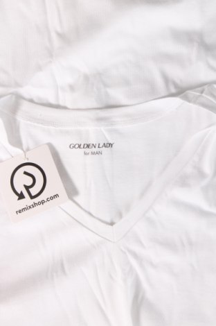 Herren T-Shirt Golden Lady, Größe L, Farbe Weiß, Preis 10,82 €