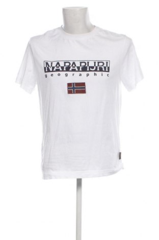 Herren T-Shirt Napapijri, Größe L, Farbe Weiß, Preis 37,11 €