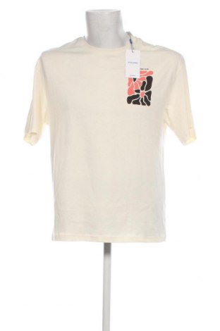 Męski T-shirt Originals By Jack & Jones, Rozmiar S, Kolor ecru, Cena 45,45 zł
