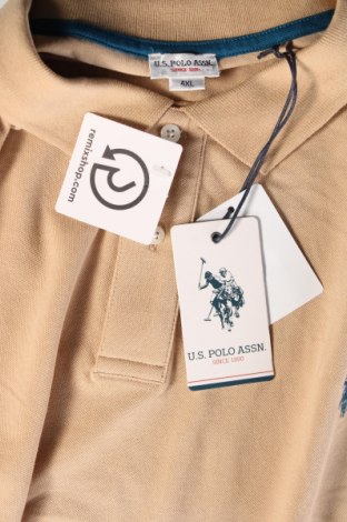 Ανδρικό t-shirt U.S. Polo Assn., Μέγεθος 4XL, Χρώμα  Μπέζ, Τιμή 28,87 €