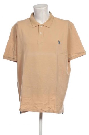 Ανδρικό t-shirt U.S. Polo Assn., Μέγεθος 4XL, Χρώμα  Μπέζ, Τιμή 28,87 €