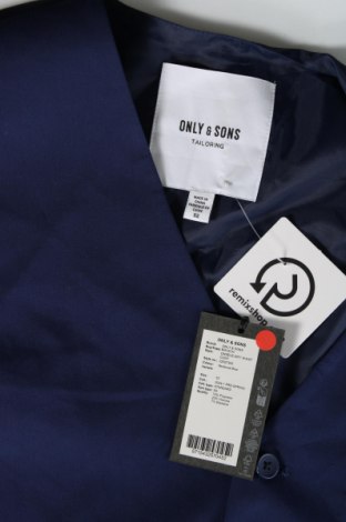 Ανδρικό γιλέκο Only & Sons, Μέγεθος L, Χρώμα Μπλέ, Τιμή 5,26 €