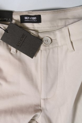 Мъжки панталон Only & Sons, Размер XS, Цвят Бежов, Цена 14,72 лв.