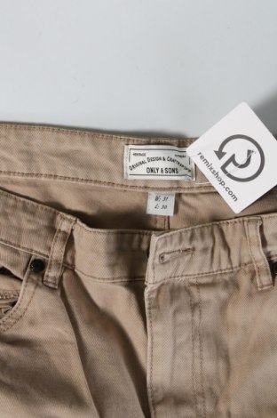 Ανδρικό παντελόνι Only & Sons, Μέγεθος M, Χρώμα  Μπέζ, Τιμή 17,94 €