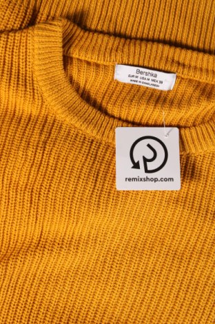 Мъжки пуловер Bershka, Размер M, Цвят Жълт, Цена 13,05 лв.