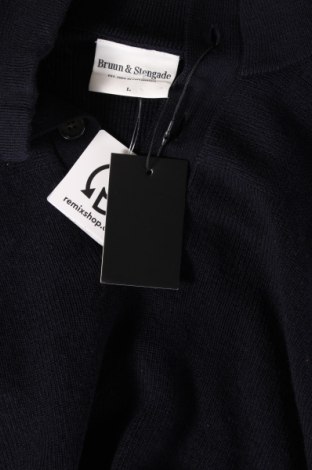 Ανδρικό πουλόβερ Bruun & Stengade, Μέγεθος L, Χρώμα Μπλέ, Τιμή 28,86 €