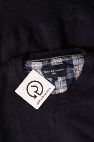 Ανδρικό πουλόβερ Bruun & Stengade, Μέγεθος L, Χρώμα Μπλέ, Τιμή 21,09 €
