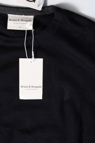 Мъжки пуловер Bruun & Stengade, Размер L, Цвят Син, Цена 63,00 лв.