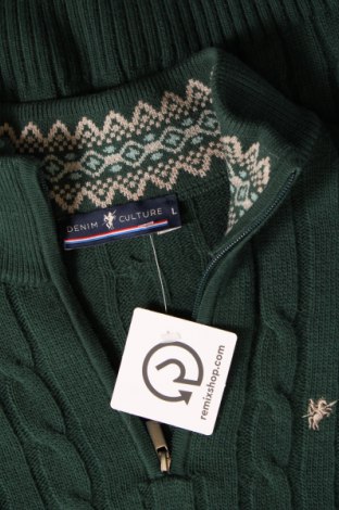 Мъжки пуловер Denim Culture, Размер M, Цвят Зелен, Цена 30,80 лв.
