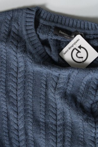 Ανδρικό πουλόβερ Dressmann, Μέγεθος L, Χρώμα Μπλέ, Τιμή 10,09 €