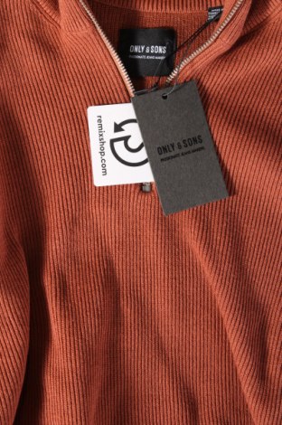 Herrenpullover Only & Sons, Größe L, Farbe Orange, Preis € 9,48