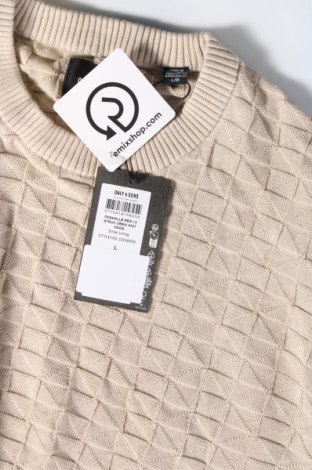 Herrenpullover Only & Sons, Größe L, Farbe Beige, Preis 9,72 €