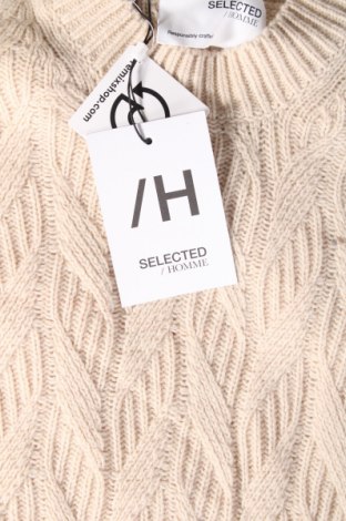 Ανδρικό πουλόβερ Selected Homme, Μέγεθος L, Χρώμα  Μπέζ, Τιμή 15,88 €