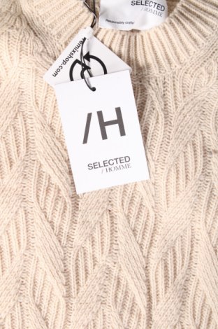 Herrenpullover Selected Homme, Größe L, Farbe Beige, Preis € 10,32